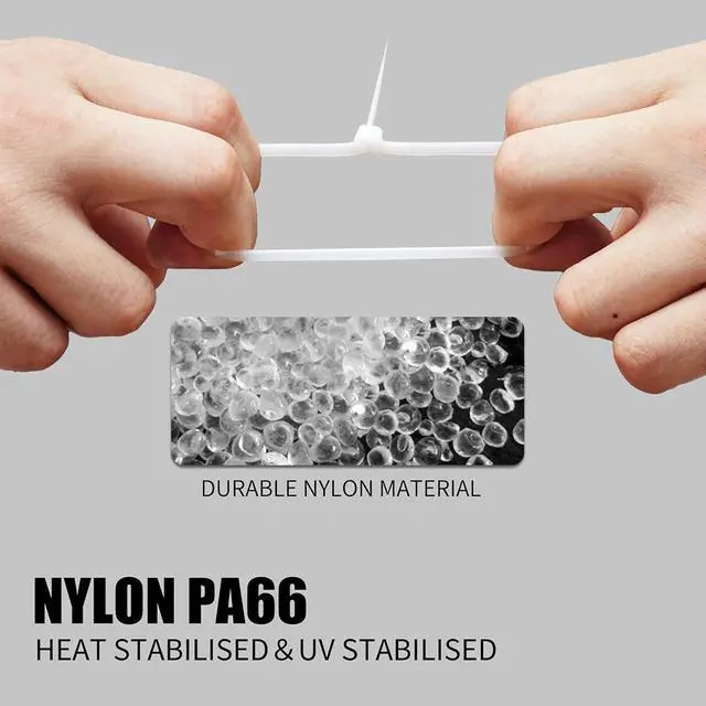 Alt view image 7 of 7 - Cable Zip Ties 600 Piece Self-Locking Nylon CableTies Assorted Sizes 4+6+8+10+12-Inch Multi-Purpose Wire Management Plastic Ties Perfect for Home Garden Office Travel and Workshop.White