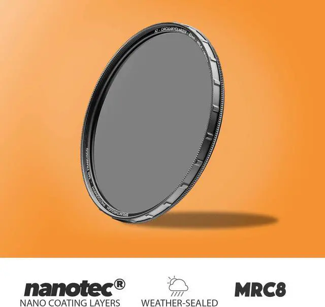 Alt view image 4 of 4 - 77mm X2 CPL Circular Polarizing Filter for Camera Lenses - AGC Optical Glass Polarizer Filter with Lens Cloth - MRC8 - Nanotec Coatings - Weather Sealed by
