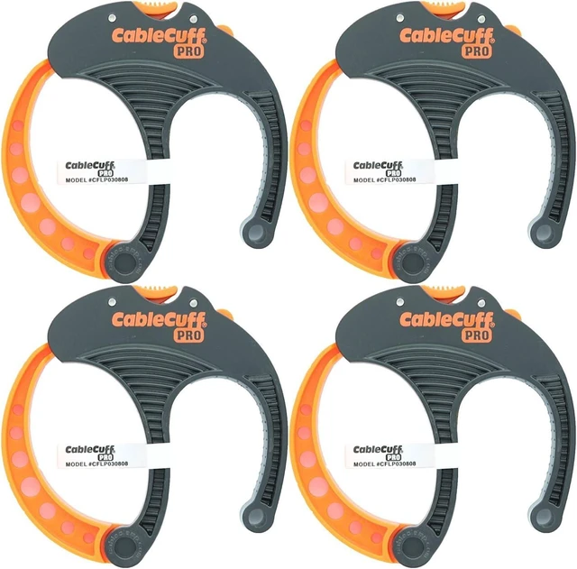 Main image of PRO (4 Pack: 4x Large 3 Inch Diameter) Adjustable Reusable Cable Tie Replacements for Extension Cords or Electronics