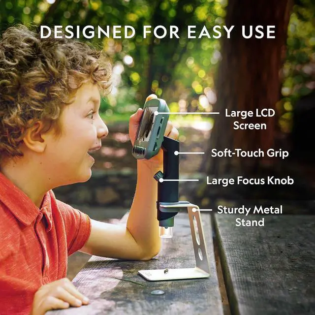 Alt view image 5 of 6 - Digital Microscope for Kids  40-Piece Handheld Microscope, Lightweight, Portable, Capture 1080p Photos & Video on Micro SD Card, Tilting 4.3-Inch LCD Screen, 800x Magnification