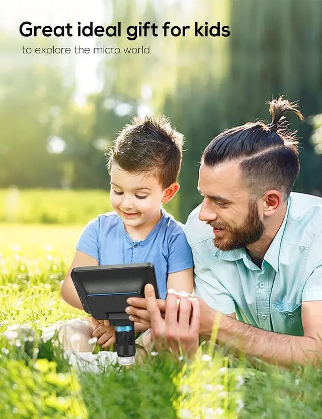 Alt view image 6 of 6 - Microscope 1200X with 32GB SD Card,Leipan 1080P Wireless LCD Digital Microscope with 8 LED Lights,PC View,Photo/Video Capture,Compatible with Windows iPhone Android iPad (MS2-5 inch)