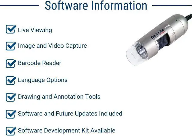 Alt view image 4 of 7 - USB Digital Microscope AM3111-0.3MP, 10x - 50x, 230x Optical Magnification, 8 LEDs
