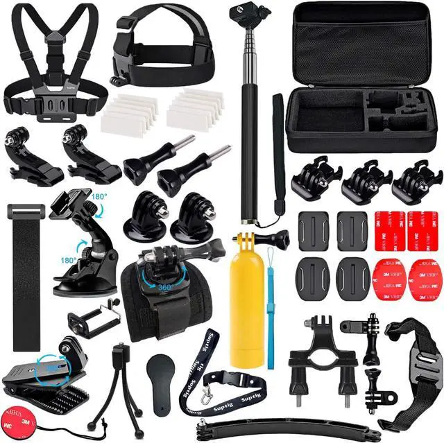 Main image of Suptig Accessories Kit Compatible for Gopro Hero12/11/10/9/87/6/5/4/3/3+/2/1/Session Gopro Max Gopro Fusion DJI Osmo, Insta360 and AKASO Action Camera Accessories