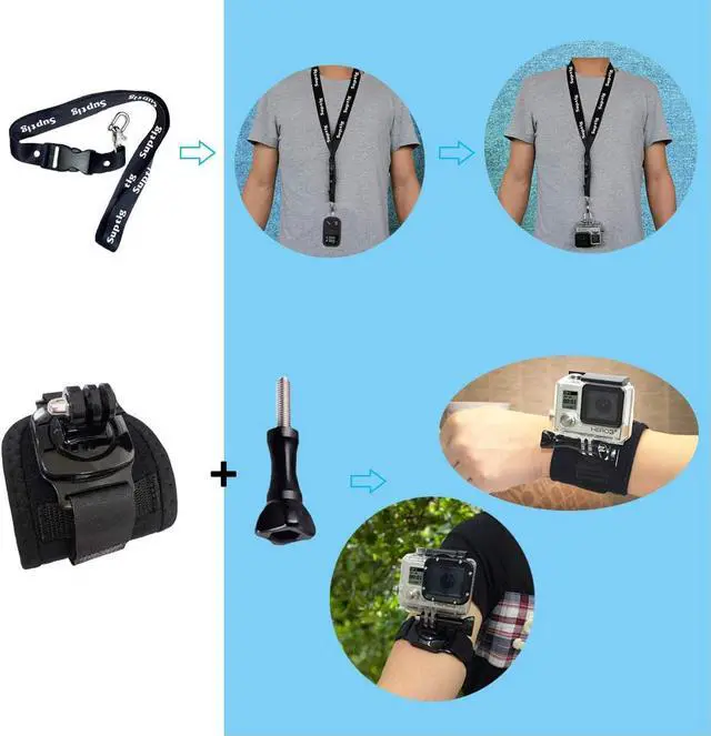 Alt view image 5 of 7 - Suptig Accessories Kit Compatible for Gopro Hero12/11/10/9/87/6/5/4/3/3+/2/1/Session Gopro Max Gopro Fusion DJI Osmo, Insta360 and AKASO Action Camera Accessories