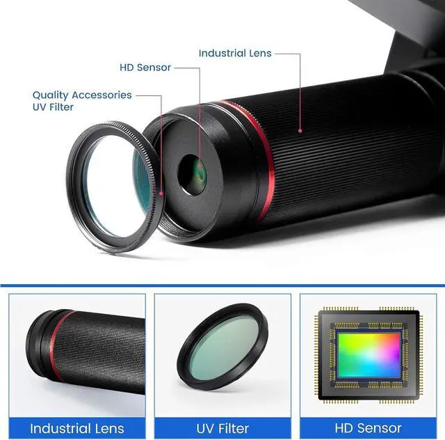 Alt view image 5 of 7 - AD409 HDMI Digital Microscope, 10.1 inch LCD Screen Soldering Microscope, 300X USB Electronic Microscope Camera for Professional PCB Soldering, Coin Collection, Supports Windows PC