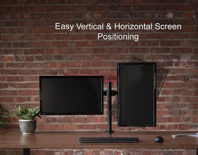 Alt view image 5 of 7 - Dual LCD LED 13 to 27 inch Monitor Desk Mount Stand Heavy Duty Fully Adjustable Fits 2 Screens STAND-V002