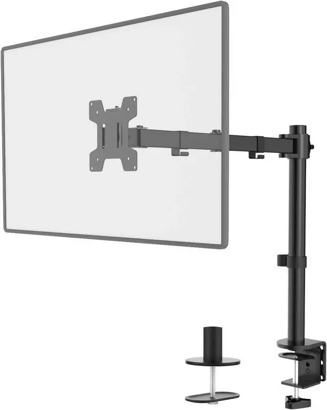 Alt view image 4 of 7 - WALI Single Monitor Mount, Single Monitor Arm Desk Mount,Desk Monitor Stand, Holds Screen Up to 32inch, 22lbs, Adjustable Mount with C-CLAMP Designed for Home Office Application(M001), Black