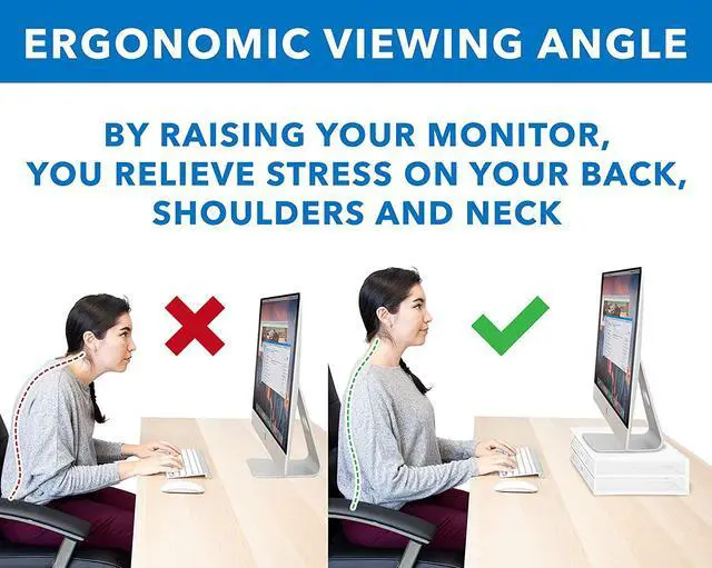 Alt view image 3 of 7 - MOUNT-IT! Mesh Computer Monitor Stand Riser [Metal] Desk Organizer with Two Pullout Storage Drawers for Desktop Laptop and Printer Accessories and Office Supplies (White)