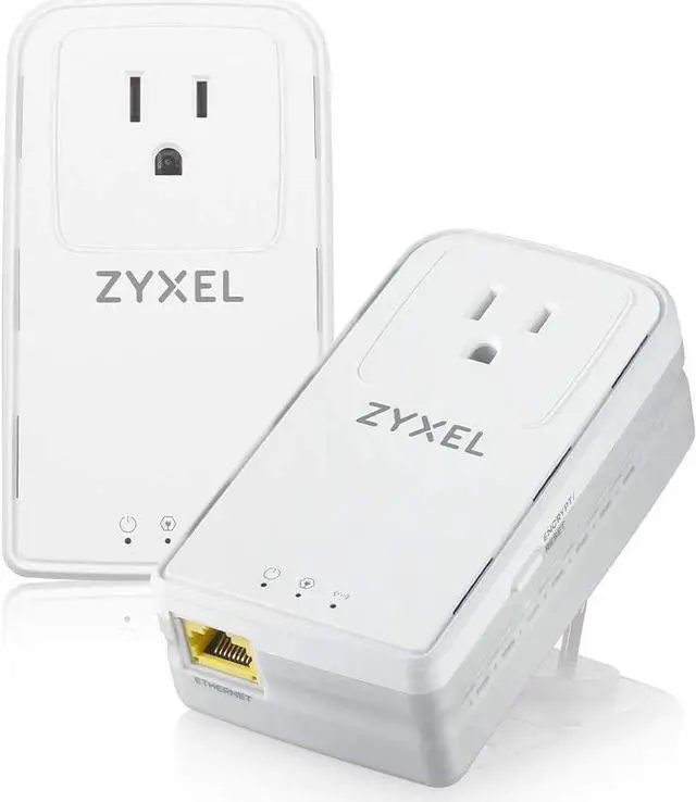 Alt view image 2 of 6 - Zyxel G.hn 2400 Powerline Ethernet Adapter Kit | Pass-Thru Power | Plug & Play | MIMO | Next-Gen G.hn | Gigabit Ethernet | for Smart TVs, On-Line Games, 8K Streaming | Brown Box [PLA6456BBKIT]