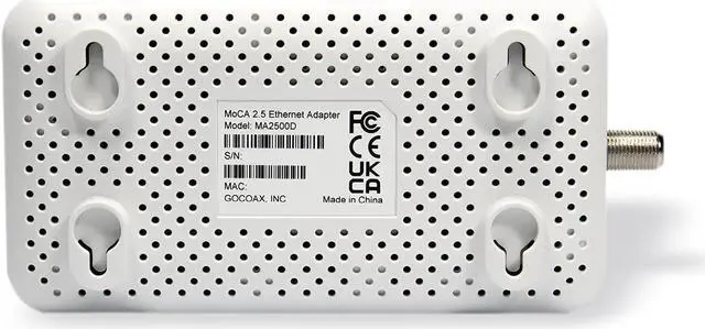 Alt view image 5 of 5 - goCoax MoCA 2.5 Adapter with 2.5GbE Ethernet Port. MoCA 2.5. 1x 2.5GbE Port. Provide 2.5Gbps Bandwidth with existing coaxial Cables. White(2-Pack, MA2500D)