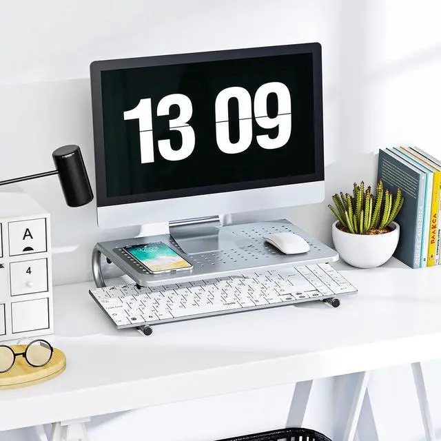 Alt view image 2 of 6 - HUANUO Monitor & Laptop Stand - Metal Vented Riser for Screen, Laptops, Printers - Home & Office