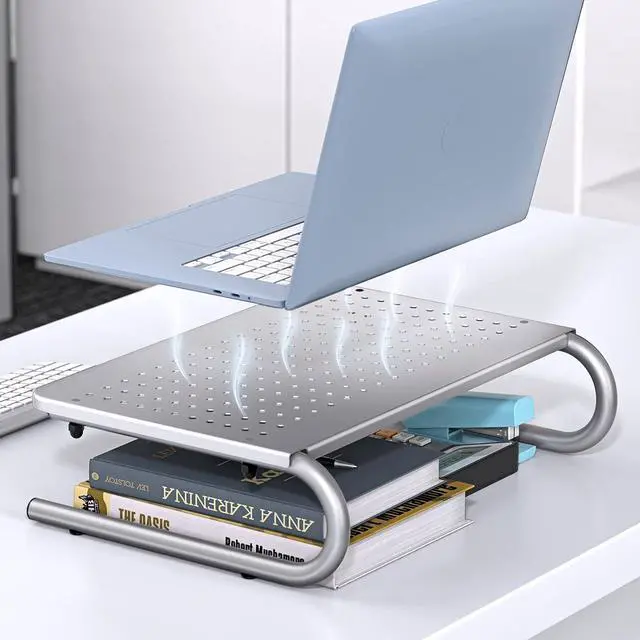 Alt view image 3 of 6 - HUANUO Monitor & Laptop Stand - Metal Vented Riser for Screen, Laptops, Printers - Home & Office