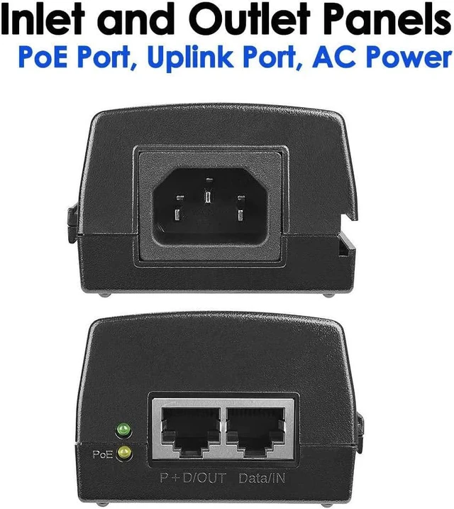 Alt view image 4 of 7 - 60W Gigabit PoE+ Injector, 10/100/1000Mbps, PoE++ Injector Ethernet Adapter, Shidlded RJ-45, IEEE 802.3af/at/bt Compliant, Up to 328 Ft, Replace of TL-PoE170S, TPE-117GI, M921-E-60W
