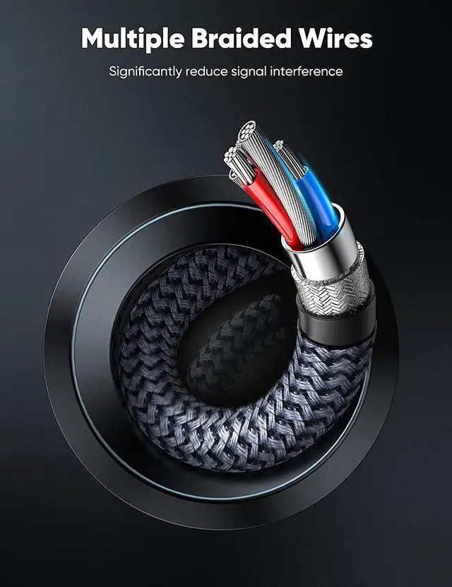 Alt view image 5 of 6 - VESA Certified DisplayPort Cable 1.4 8K DP Cable 6.6FT (8K@60Hz 4K@144Hz 1080P@240Hz) HBR3 Support 32.4Gbps HDCP 2.2 HDR10 FreeSync G-Sync for Gaming Monitor 3090 Graphics PC (Grey)