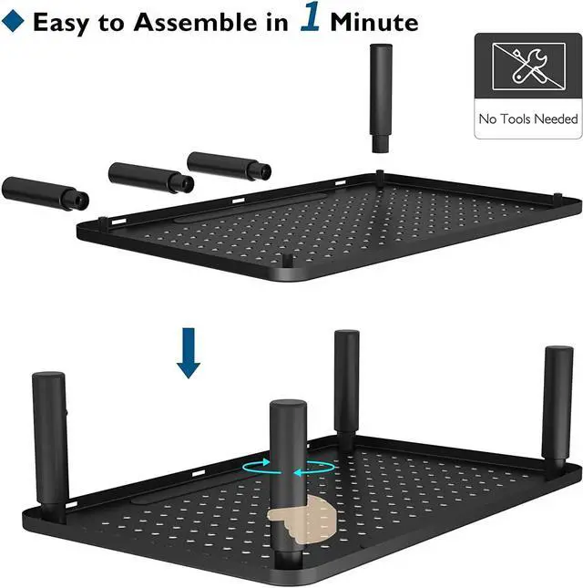 Alt view image 6 of 7 - BONTEC 2 Pack 3 Height Adjustable Monitor Stand Riser with Pen Holder, Ergonomic Metal Laptop Stand with Cable Management, Desktop Stand for Computer, Printer, Monitor, Laptop, Black Steel, 14.5 in