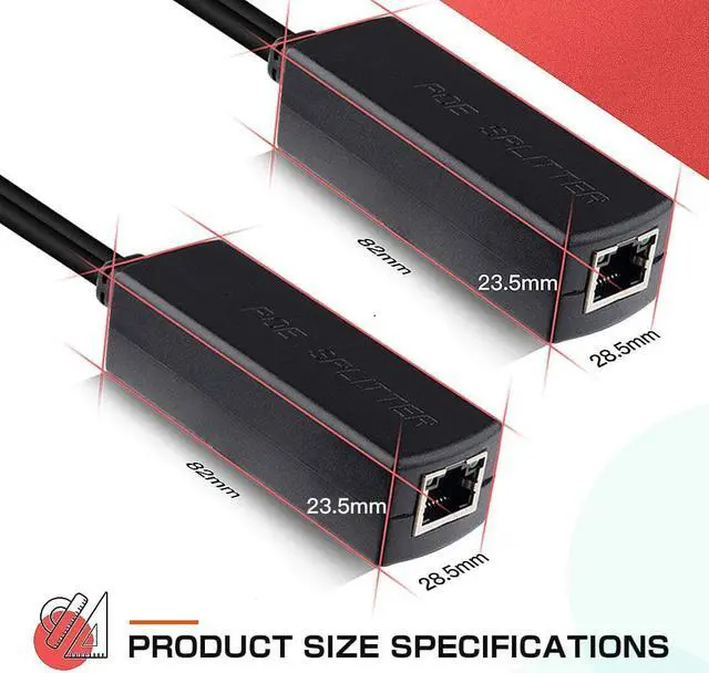 Alt view image 7 of 7 - ipolex Gigabit PoE Power Over ethernet Splitter Adapter 48V to 12V, DC Jack 5.5x2.1mm, IEEE 802.3af/at Compliant 10/100/1000Mbps PoE Splitter with 12V Output for Surveillance Camera CCTV & VoIP Phone