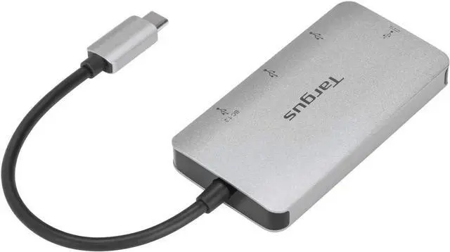 Alt view image 4 of 7 - Targus USB-C Multi-Port Hub with 3X USB-A Ports and 1x USB-C Port with 100W PD Pass-Thru, Gray (ACH229USZ)