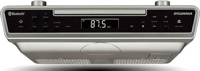 Alt view image 2 of 2 - Xiaogan SKCR2713 Under Counter CD Player with Clock Radio and Bluetooth, Silver
