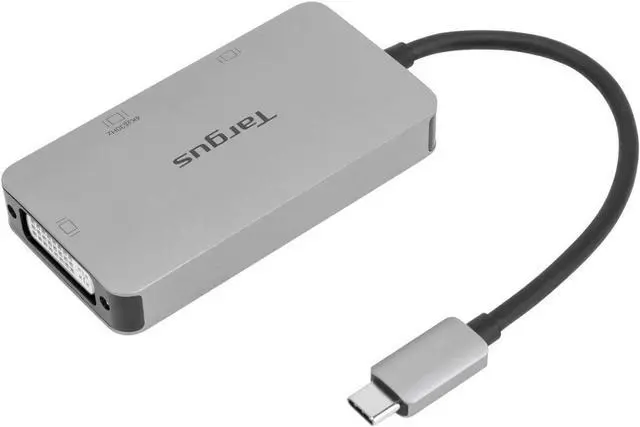 Alt view image 3 of 7 - Targus USB-C Single Video Adapter with 4K HDMI/DVI/VGA, Gray (ACA961USZ)