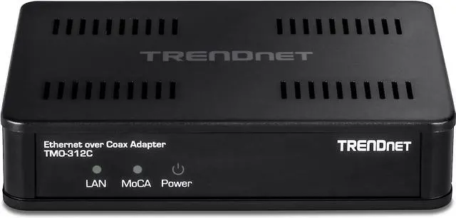 Alt view image 7 of 7 - TRENDnet Ethernet Over Coax MoCA 2.5 Adapter, TMO-312C, Backward Compatible with MoCA 2.0/1.1/1.0, RJ-45 Gigabit LAN Port, Supports Net Throughput up to 1Gbps, Support up to 16 Nodes, Black