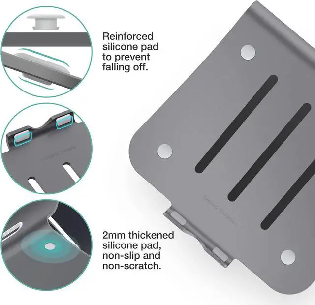 Alt view image 4 of 6 - Laptop Stand Aluminum Cooling Computer Stand Holder for Apple MacBook Air Pro 11-16" Laptops (Gray)