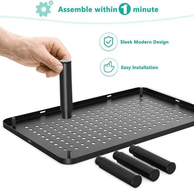 Alt view image 7 of 7 - WALI Computer Monitor Stand for Desk, Adjustable Laptop Riser, Desk Monitor Stand Underneath Storage for Office, Home, School Supplies (STT003), 1 Pack, Black