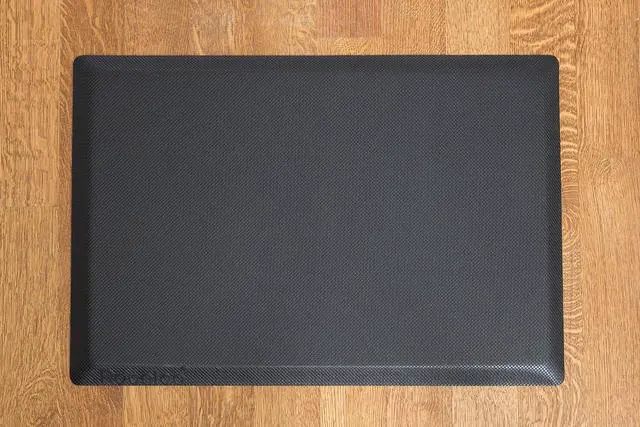 Alt view image 5 of 7 - Rocelco 46" Height Adjustable Standing Desk Converter with AC USB Charger and Anti Fatigue Floor Mat - Sit Stand Up Triple Screen Riser Workstation - Keyboard Tray - Black (R DADRB-46-ACUSB-MAFM)