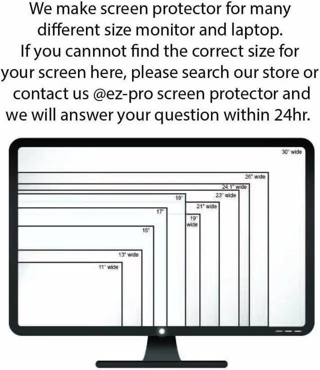 Alt view image 7 of 7 - Premium Privacy Screen Filter for 24 Inches Desktop Computer Widescreen Monitor with Aspect Ratio 16:09. Anti Glare and Anti Blue Light Protection