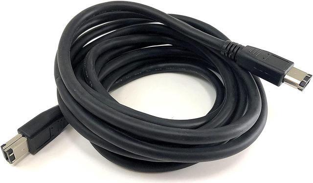 Alt view image 2 of 3 - Inc. 10 feet Firewire IEEE 1394 6 Pin Male to 6 Pin Male Cable (E07-210) , Black