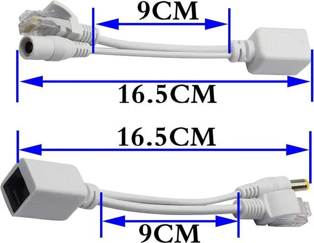 Alt view image 2 of 7 - zdyCGTime Passive PoE Injector and PoE Splitter Kit with RJ45 Ethernet and Power via DC 5.5x2.1 mm F/M Adaptor ConnectorWhite 4 Pairs