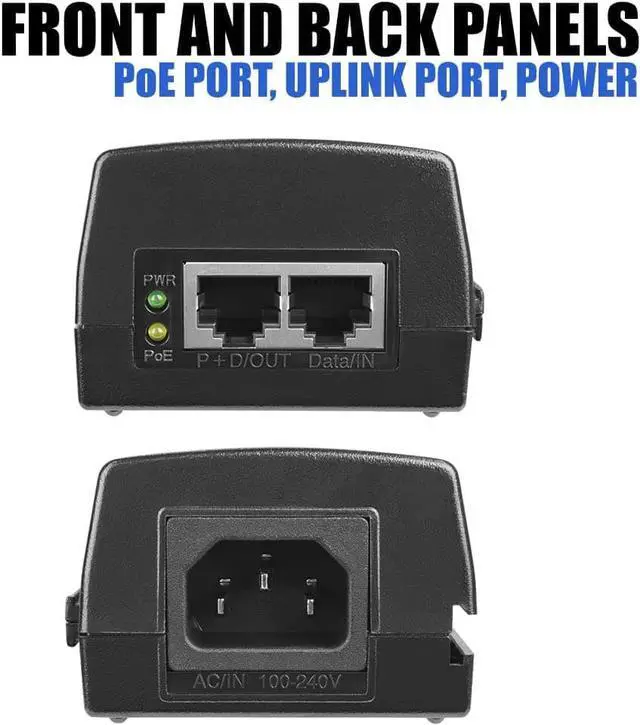 Alt view image 2 of 6 - Gigabit Power Over Ethernet PoE++ Injector | 90W | 802.3 af/at/bt | Plug & Play | up to 325 Feet