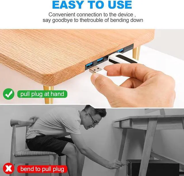 Alt view image 3 of 6 - Wood Riser Monitor Stand with USB Ports Computer Stand w/Slot for Tablet & Cellphone Computer Riser w/Big Storage, Dual Monitor Riser for PC, Computer, Laptop, Printer
