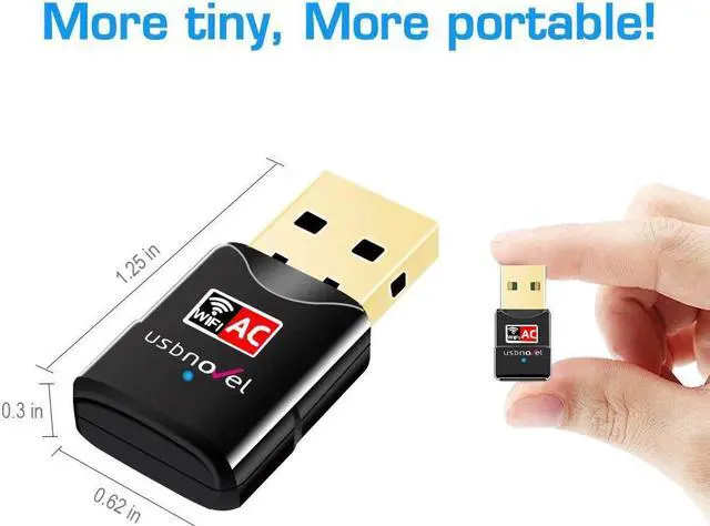 Alt view image 3 of 7 - USB WiFi Adapter for PC 600Mbps Dual Band WiFi USB 802.11AC WiFi Adapter for PC Desktop Laptop 2.4GHz 5GHz USB WiFi Dongle Wireless Network Card Adapter Support Windows10/8/7/XP Mac OS 10.9-10.15