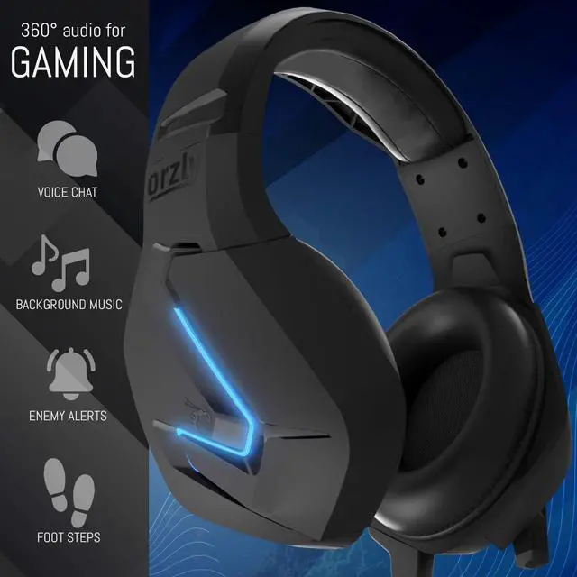 Alt view image 2 of 7 - Orzly Gaming Headset for PC and Gaming Consoles PS5, PS4, Xbox Series X | S, Xbox ONE, Nintendo Switch & Google Stadia Stereo Sound with Noise Cancelling mic - Hornet RXH-20 Abyss Edition