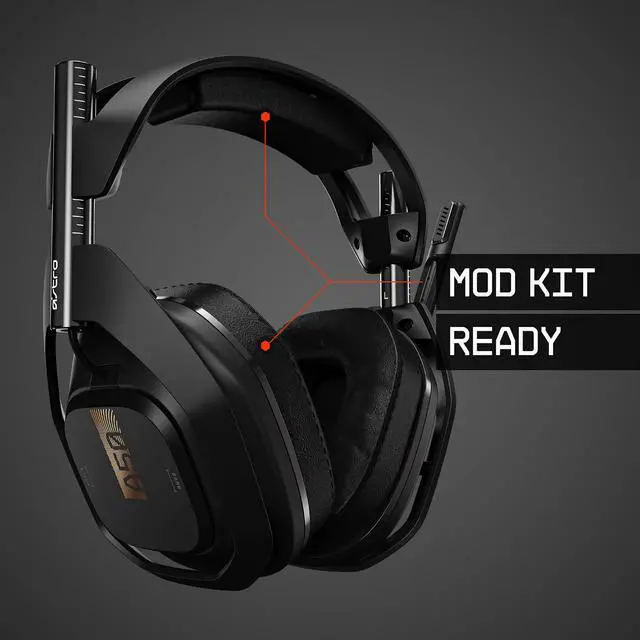 Alt view image 7 of 7 - ASTRO Gaming A50 Wireless Headset + Base Station Gen 4 - Compatible with Xbox Series X|S, Xbox One, PC, Mac - Black/Gold