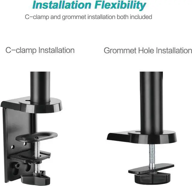 Alt view image 5 of 7 - WALI Premium Dual LCD Monitor Desk Mount Fully Adjustable Gas Spring Stand for Display up to 32 inch, GSDM002, (Black)