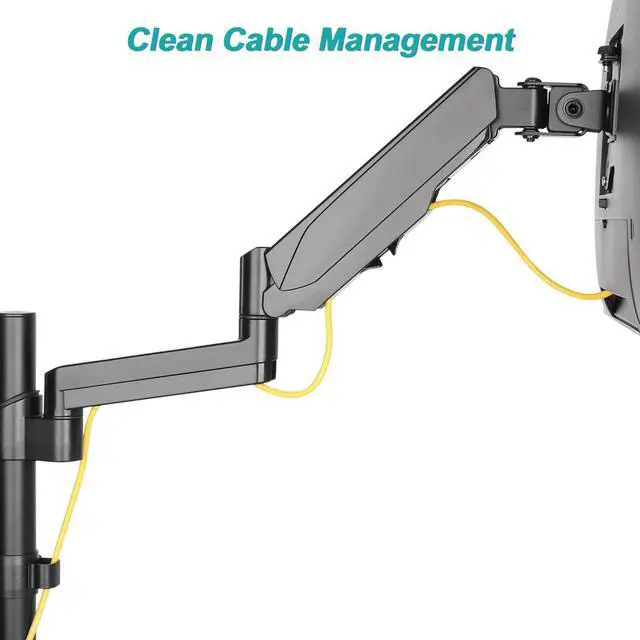 Alt view image 6 of 7 - WALI Premium Dual LCD Monitor Desk Mount Fully Adjustable Gas Spring Stand for Display up to 32 inch, GSDM002, (Black)