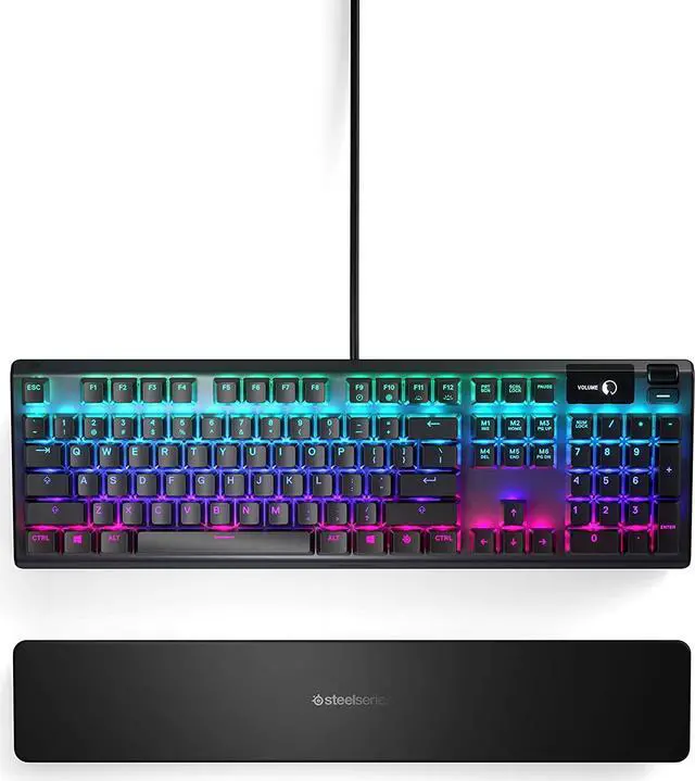 Alt view image 7 of 7 - SteelSeries Apex 5 Hybrid Mechanical Gaming Keyboard  Per-Key RGB Illumination  Aircraft Grade Aluminum Alloy Frame  OLED Smart Display (Hybrid Blue Switch)