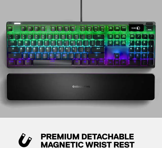 Alt view image 4 of 7 - SteelSeries Apex 7 Mechanical Gaming Keyboard  OLED Smart Display  USB Passthrough and Media Controls  Tactile and Clicky  RGB Backlit (Blue Switch)