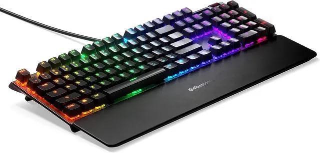 Alt view image 7 of 7 - SteelSeries Apex 7 Mechanical Gaming Keyboard  OLED Smart Display  USB Passthrough and Media Controls  Tactile and Clicky  RGB Backlit (Blue Switch)