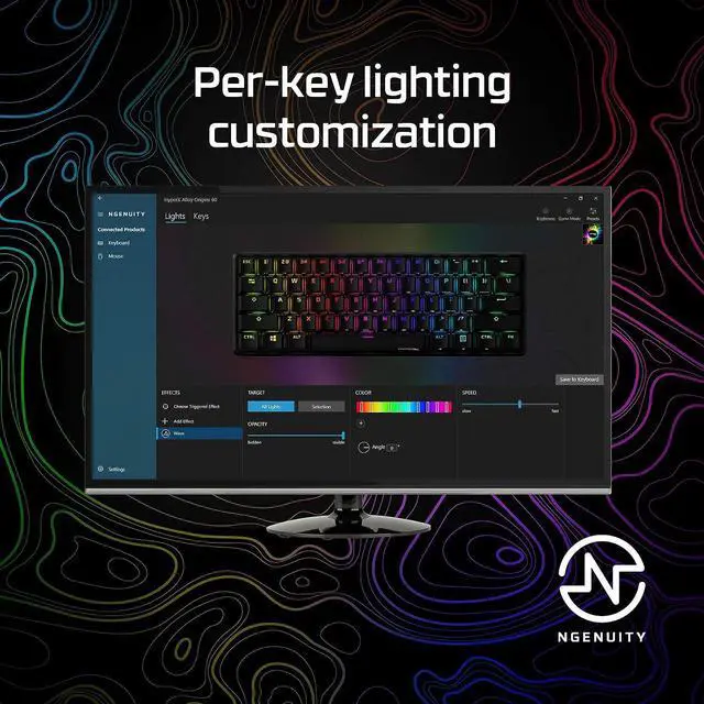 Alt view image 12 of 16 - HyperX Alloy Origins 60 RGB Mechanical Gaming Keyboard - Red Switches