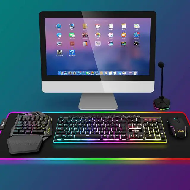 Alt view image 7 of 7 - Wireless One-Handed Gaming Keyboard 2.4Ghz RGB Backlit Mini Gaming Keypad Rechargeable 2000mAh Battery for PC Gamer
