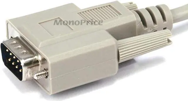 Alt view image 4 of 6 - Monoprice 15ft Molded DB9 Male/Female Serial Cable