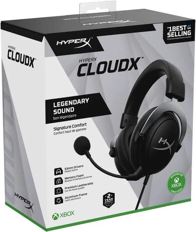Alt view image 7 of 7 - CloudX Official Xbox Licensed Gaming Headset Compatible with Xbox One and Xbox Series X|S Memory Foam Ear Cushions Detachable Noise-Cancelling Mic in-line Audio Controls Silver
