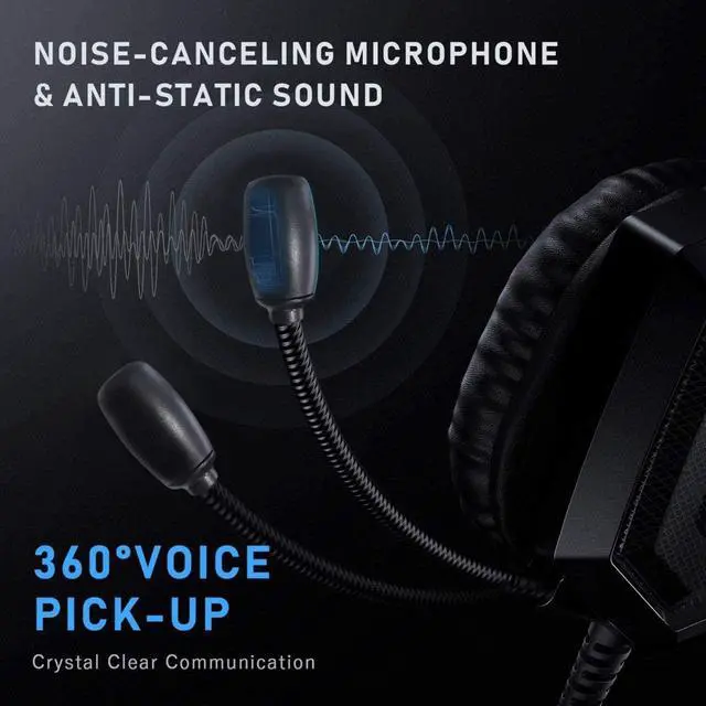 Alt view image 11 of 14 - HP Stereo Over-ear Gaming Headset with Noise Cancelling Microphone for Xbox One Nintendo Switch PC PS3 Mac Laptop, Surround Sound and LED Lights