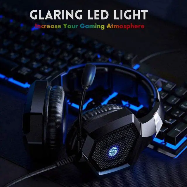 Alt view image 14 of 14 - HP Stereo Over-ear Gaming Headset with Noise Cancelling Microphone for Xbox One Nintendo Switch PC PS3 Mac Laptop, Surround Sound and LED Lights
