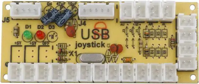 Alt view image 4 of 5 - SJJX 2 Player HAPP Style Zero Delay Generic Game Controller USB to Joystick for MAME & Raspberry Pi 1/2/3 RetroPie DIY Projects
