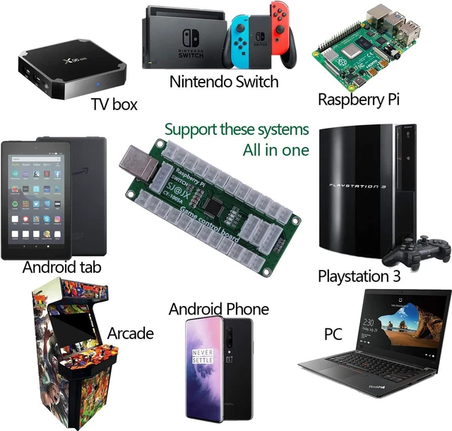 Alt view image 3 of 5 - USB Encoder Arcade Game Controller Board, LED Microswitch Buttons & Analog Joystick for Switch, PC, PS3, Retropie, Raspberry Pi