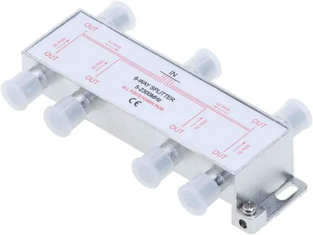 Alt view image 4 of 4 - 6 Way Bi-Directional 5-2300 MHz Coaxial Antenna Splitter for RG6 RG59 Coax Cable Satellite HDTV (6 Ports), Welcome to consult