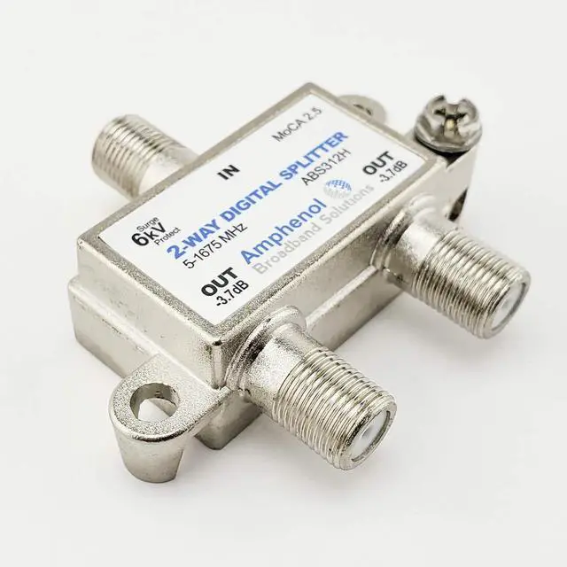 Alt view image 4 of 6 - 2-Way Digital Coaxial Splitter MoCA 2.5 ABS312H
